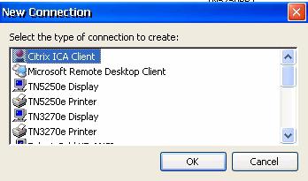 CITRIX ICA CLIENT From the connections manager select add and choose Citrix ICA Client from the drop down