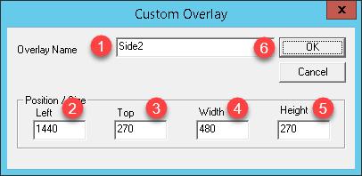 9. Back at the Select or Create the Virtual Screen Layout page of the wizard, click the Add button again to add another overlay. 10.