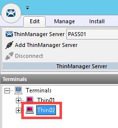 From the New Terminal input box, enter Thin02 as the new terminal name. Click the OK button. 4.