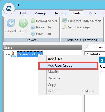 Create a Maintenance User Group 1. Click the Users icon in the ThinManager tree selector. 2.