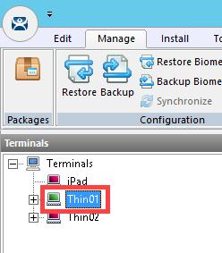 Assign the Location to a Terminal 1. Click the Terminals icon from the ThinManager tree selector. 2.