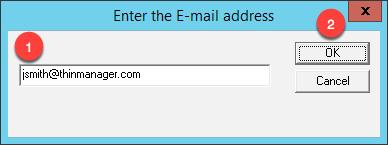 11. From the E-mail or Windows Message Recipients page of the ThinManager Server Configuration Wizard, click the Add button from