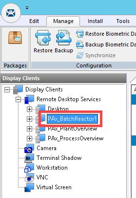3. Double click the PAx_BatchReactor1 Display Client item. 4. From the Client Name page of the wizard, click the Next button. 5.