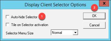 10. Click on the Selector Options button.