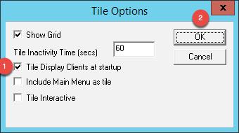 12. Make sure Show Grid is checked, and also check Tile Display Clients at startup.