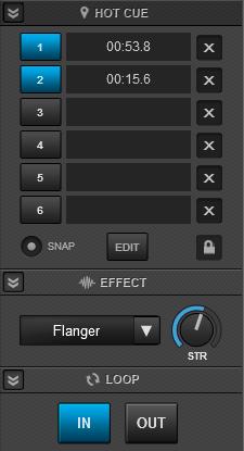 Click on the header of each section (hot cue, effect and loop) to toggle between the Normal and Extended view.