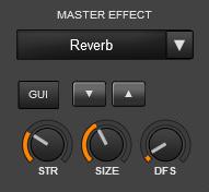 Master Effect Click on the button to bring up the Effects List and select an Effect for the Master Output.