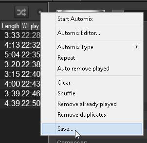 How to edit an existing Playlist Make sure the Automix area is empty, or choose Clean from the Playlist Options. Rightclick to a Playlist and choose Load to Automix from the offered menu.