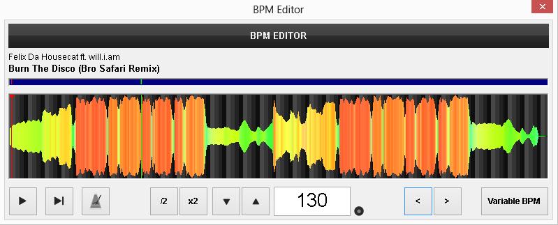 BPM Editor VirtualDJ has an advanced Sound Engine that will calculate the tempo (BPM value) and the Beat Grid (CBG) of your tracks with accuracy in almost all cases.
