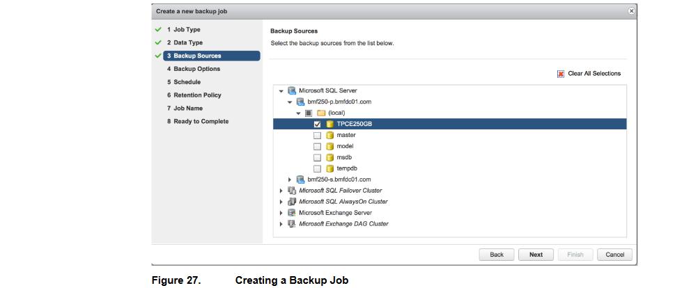 servers and use the default settings in the Backup Options.