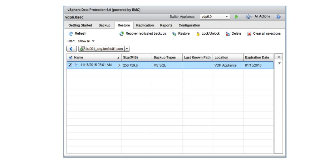 Select the backup task and run the restore job directly as shown in Figure 29. 11.