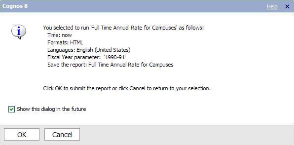 Processing Saved Report Output 1. Click the Run with options icon underneath a report in the My Folders window. 2. Click the Save the report radio button. 3. Click the Run button. 4.