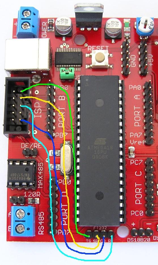 Programming the AVR microprocessor with the EVB kit 4.3. 1. Connection of the microprocessor into the connector programmer.