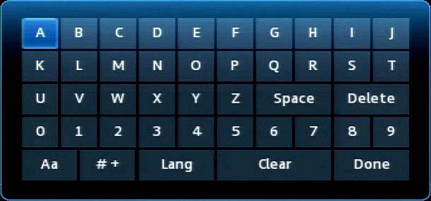Chapter 1--Exploring Your Set-Top Box This image describes the functions of some of the non-character keys on the keypad: Switch between upper/lower case Delete character left of cursor Close keypad