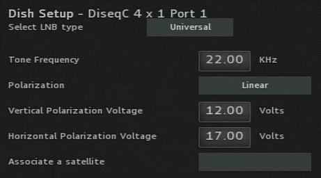 Configuring Satellite Settings 9. When you ve entered all values, select Next. The second Port 1 configuration page appears: 10.