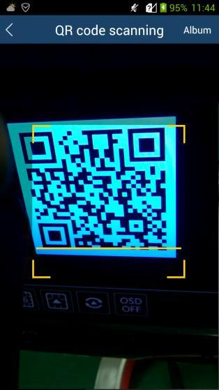3 Run the mobile client, go to the Add Device interface and then click to scan the QRCode of the NVR (Go to Start Settings System Information Basic to view the QRCode of the NVR).