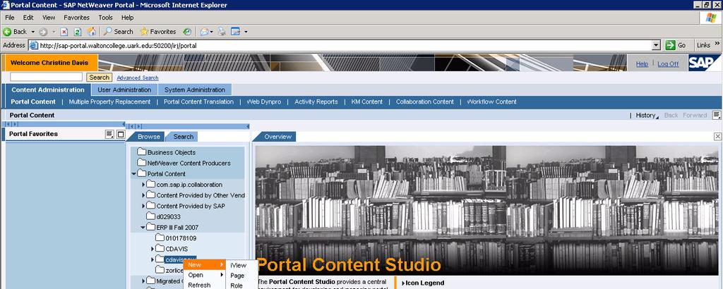 Exercise 5- Creating Web-Based URL iviews Step 1- Create a URL 1) Navigate to Content Administration