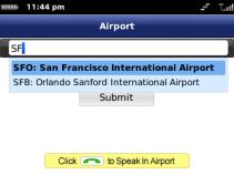 2. In the Select Contacts screen, choose a contact to get navigation directions. Airport Quickly find airports by Airport Code or City Name.