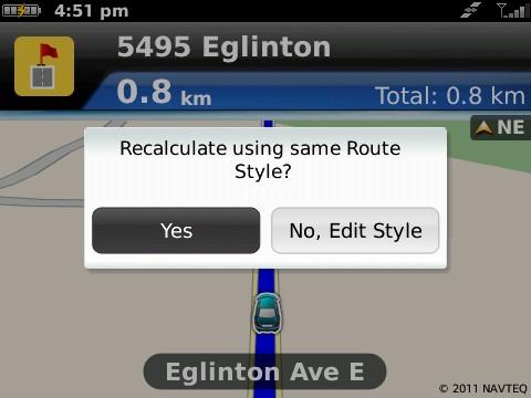 The Navigation menu has the following options: Search Along Use the Search menu to find the desired locations along your navigation route.
