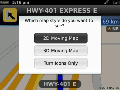 Map Style This option allows you to switch map views while in a navigation session.