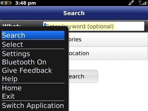 Choosing the Menu key while using the Fido Navigator application may give you a variety of options, depending on what screen you are on. The options are discussed in the appropriate sections below.
