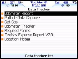 TeleNav Track v3.2 User s Guide for BlackBerry 8800 2 The wireless forms that have been assigned to your BlackBerry are displayed.
