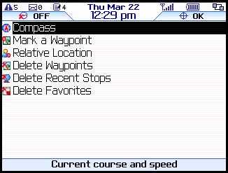 TeleNav Track v3.2 User s Guide for BlackBerry 8800 6.12 Waypoint Menu Waypoints are locations that may not have a physical address, such as a construction site.