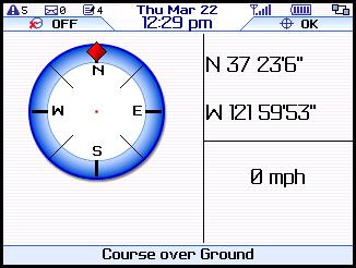 TeleNav GPS Pro 4.0 Website Guide 6.12.1 Compass 1 Click Compass on the Waypoint menu to view your course over ground, or the direction you are traveling if you are moving.