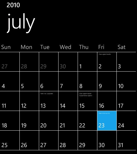 Viewing Appoinments When you open Calendar, it displays the day view by default. You can also display the Calendar in agenda or month view.