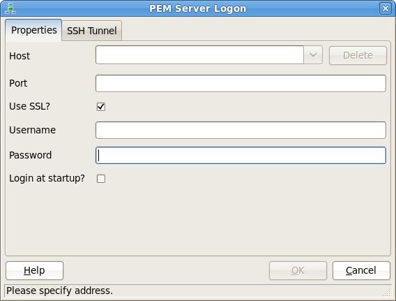 Figure 4.2 - The PEM Server Logon dialog.