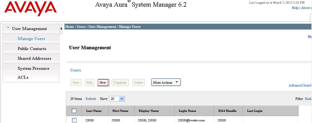 6. Configure Avaya Aura Session Manager It is assumed that Session Manager is configured and operational.