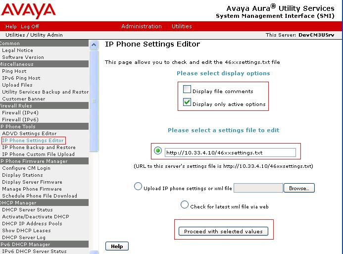 5.3. Configure PUSH interface in the 46xxsetting file The VE6023 uses Avaya's push feature to stream audio to IP deskphones.
