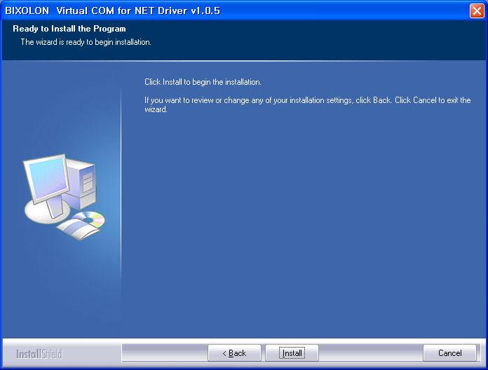 3) Clicking the Install button begins the installation process.