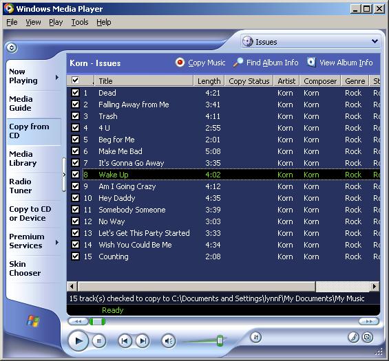 Lesson 1 Managing Music with Windows Media Player 1.11 Figure 1-3.