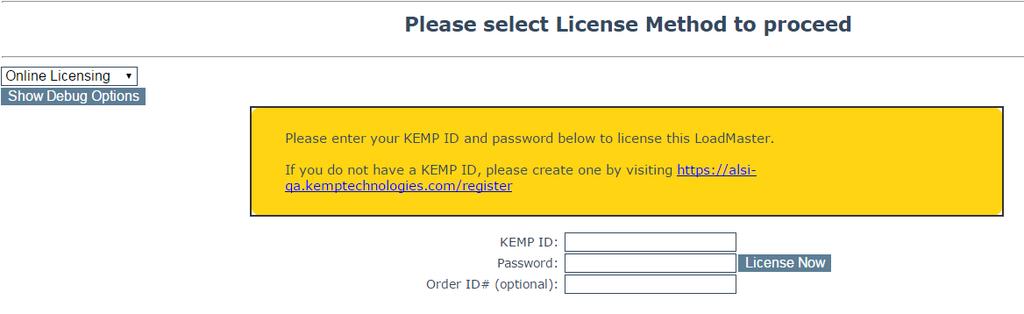 Figure 2-7: License type selection 5. Select the relevant license type. 6.