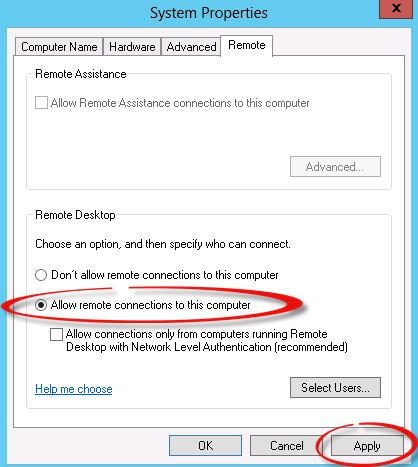 ALLOW REMOTE DESKTOP CONNECTIONS TO THE INJECTOR SERVER Injectors require that Remote Desktop Connections to be allowed.