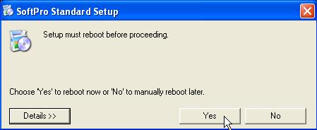 Click Yes at the prompt to reboot the system. 9.