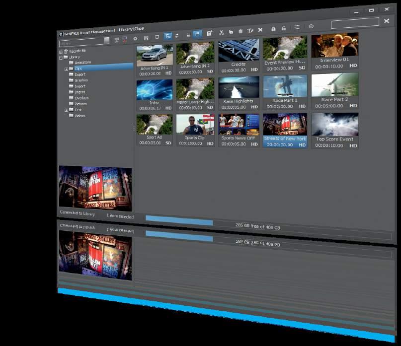 GENESIX Media Asset Management With GENESIX Media Asset Management, video footage, audio and graphic material can easily be administered.