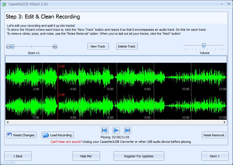 Automatically Detecting Tracks: Tracks are identified by the spaces or gaps of silence between songs.