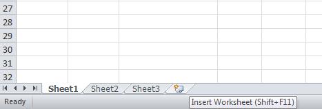 The name (or title) of a worksheet appears on its sheet tab at the bottom of the screen.