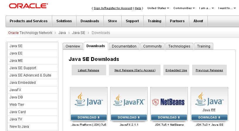 2) Once on Oracle s Java SE Downloads web page, you will want to select the download furthest to the left, as demonstrated below.