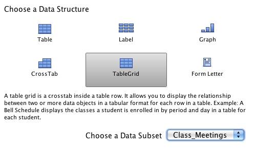 Select the Structure and Subset Select the TableGrid