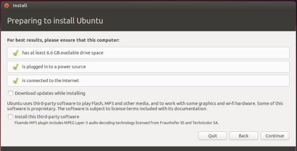 Click on Continue and select Erase disk and install Ubuntu and click on Install Now.