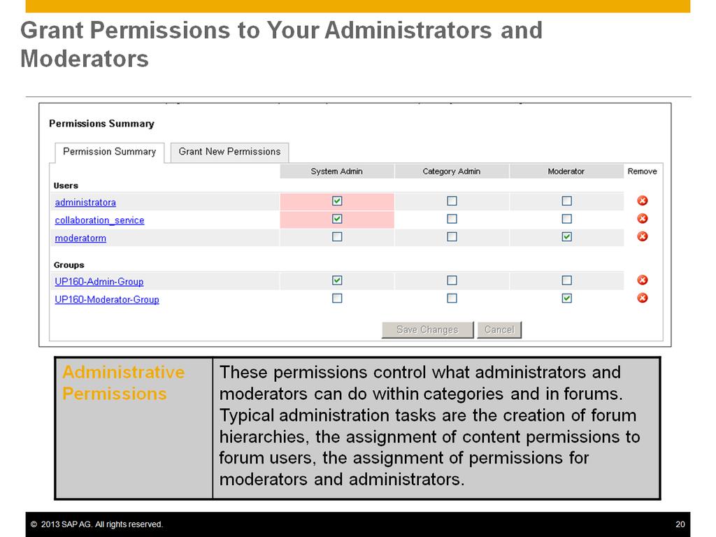 Another basic task is the permission handling. You can have one or several system admins: a system admin has the global permission to do every admin task on the wiki admin environment.
