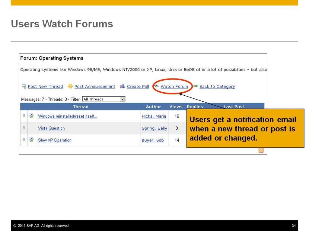 This is also a nice feature: watch forums. You can watch a category, forum, or thread.