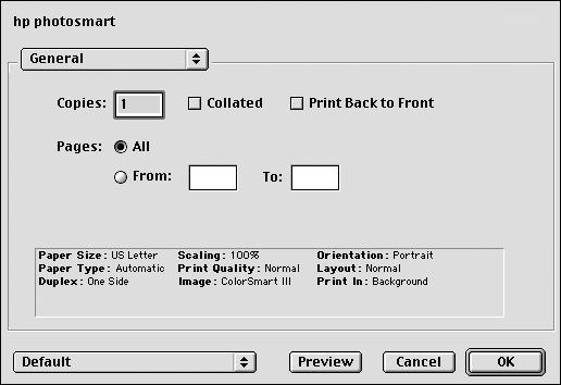 chapter 5 6 Select the print settings appropriate for your project. Use the pop-up menus to open the other panels.