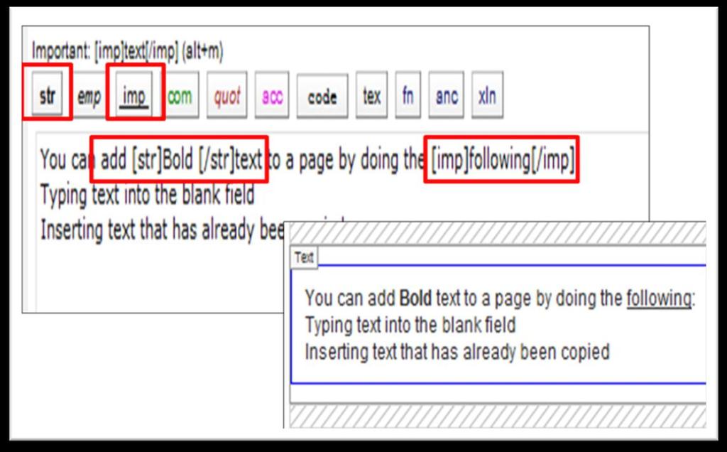 Styles and In-Line Formatting To add Styles and in-line Formatting: 1. Select the desired page containing the text to be formatted (if necessary). 2.