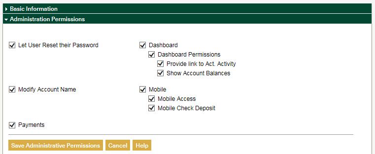 From the Setup bar in the left navigation menu, click Manage Users. 2. Select the user for which you want to provide access to mobile check deposit. 3.