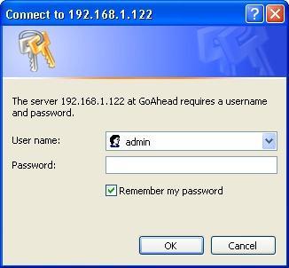 default login user name:admin Default password