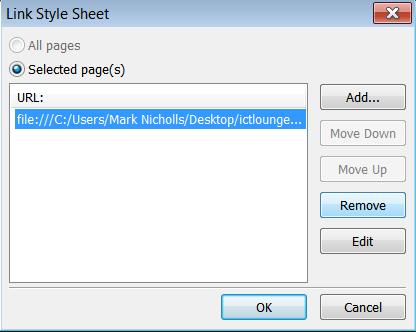 6.2 Removing style sheets from web pages How to do it: Sometimes you need to remove a style sheet in order to attach a different one.